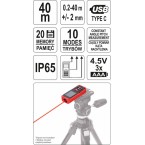 Lazerinis atstumo matuoklis 0,2-40 m (YT-73126) Lazerinis atstumo matuoklis 0,2-40 m (YT-73126)